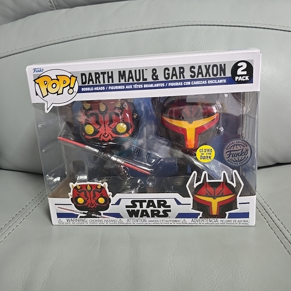 Funko Pop STAR WARS DARTH MAUL GAR SAXON GLOWS‎ IN THE DARK SPECIAL EDITION 2 PK - Picture 1 of 6